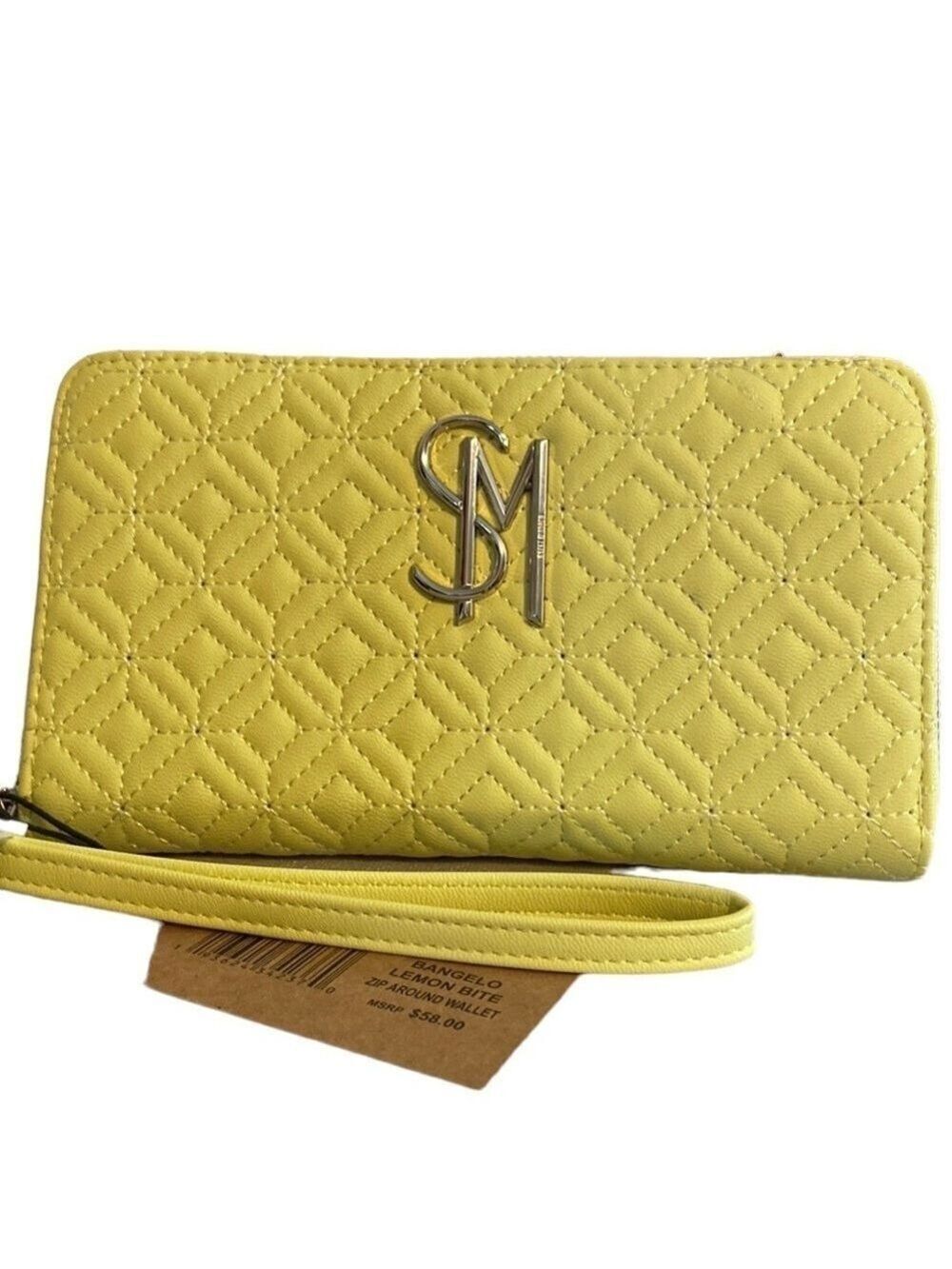 Steve Madden Zip Around Wallet/Wristlet Bangelo Lemon Bite New